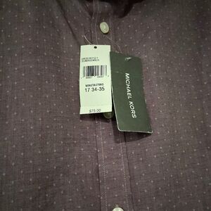 MICHAEL KORS Men's Dress Shirt 17 34-35 XL Slim-Fit Button L/S BRAND-NEW w/tags